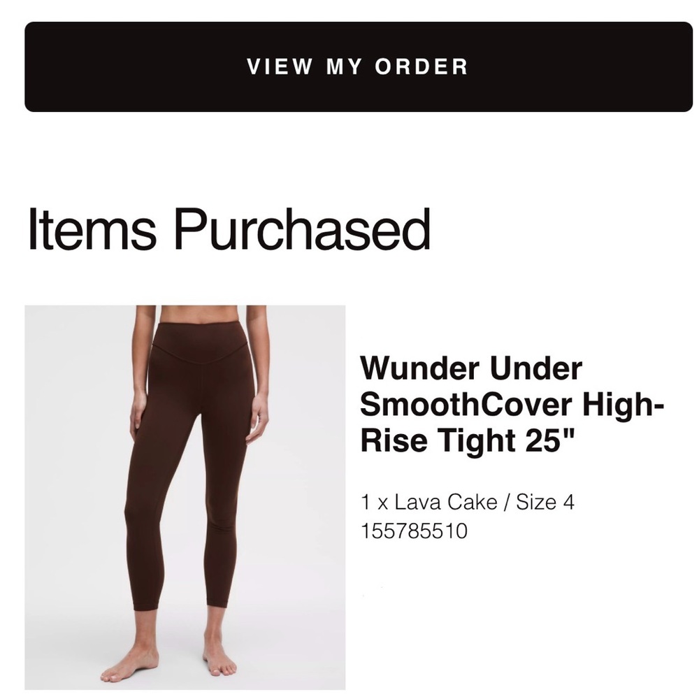 lululemon Wunder Under Leggings in Lava Cake, 25" inseam, Size 4